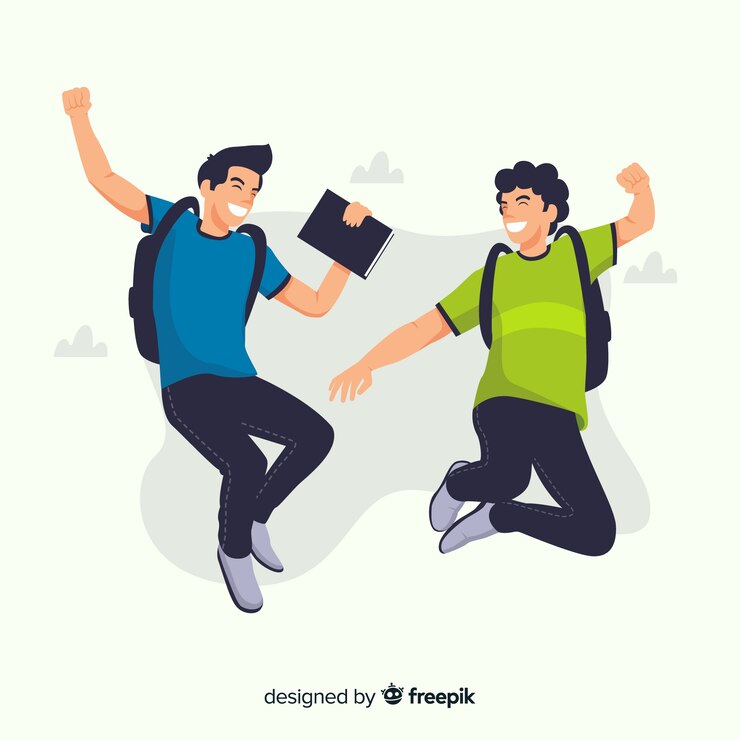 happy-students-jumping-with-flat-design_23-2147907626