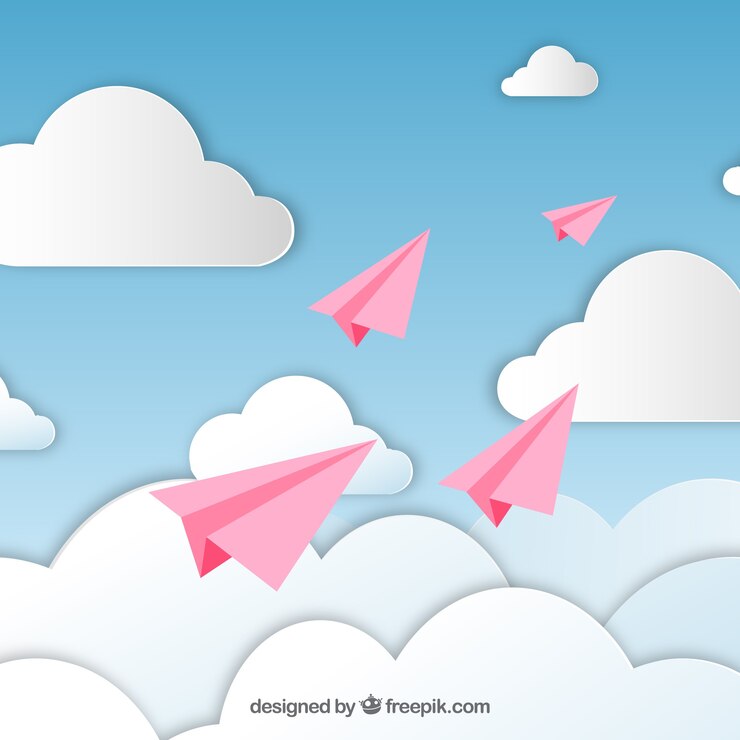 pink-paper-planes-cloudy-sky_23-2147793146